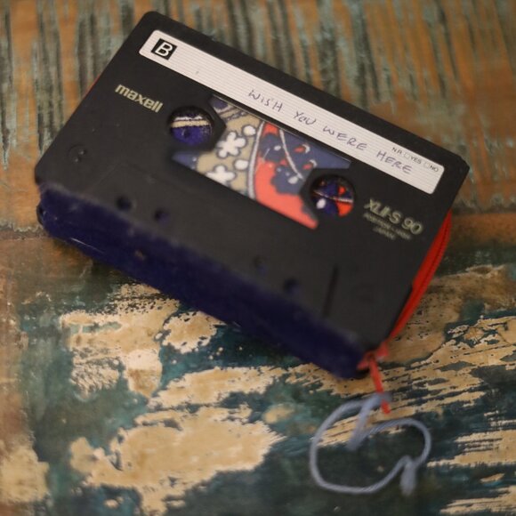 Handmade Other - Pink Floyd Audio Cassette Mix Tape - Black and Red Wallet